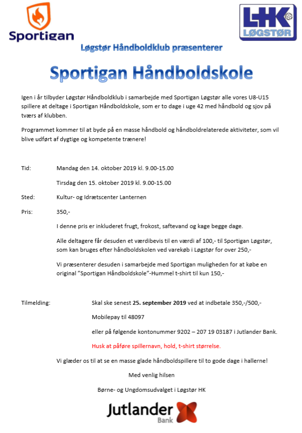 Håndboldskole 2019